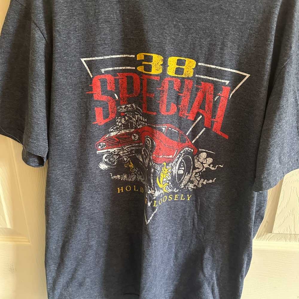 Gildan Gray Short Sleeve Tee with Red Graphic